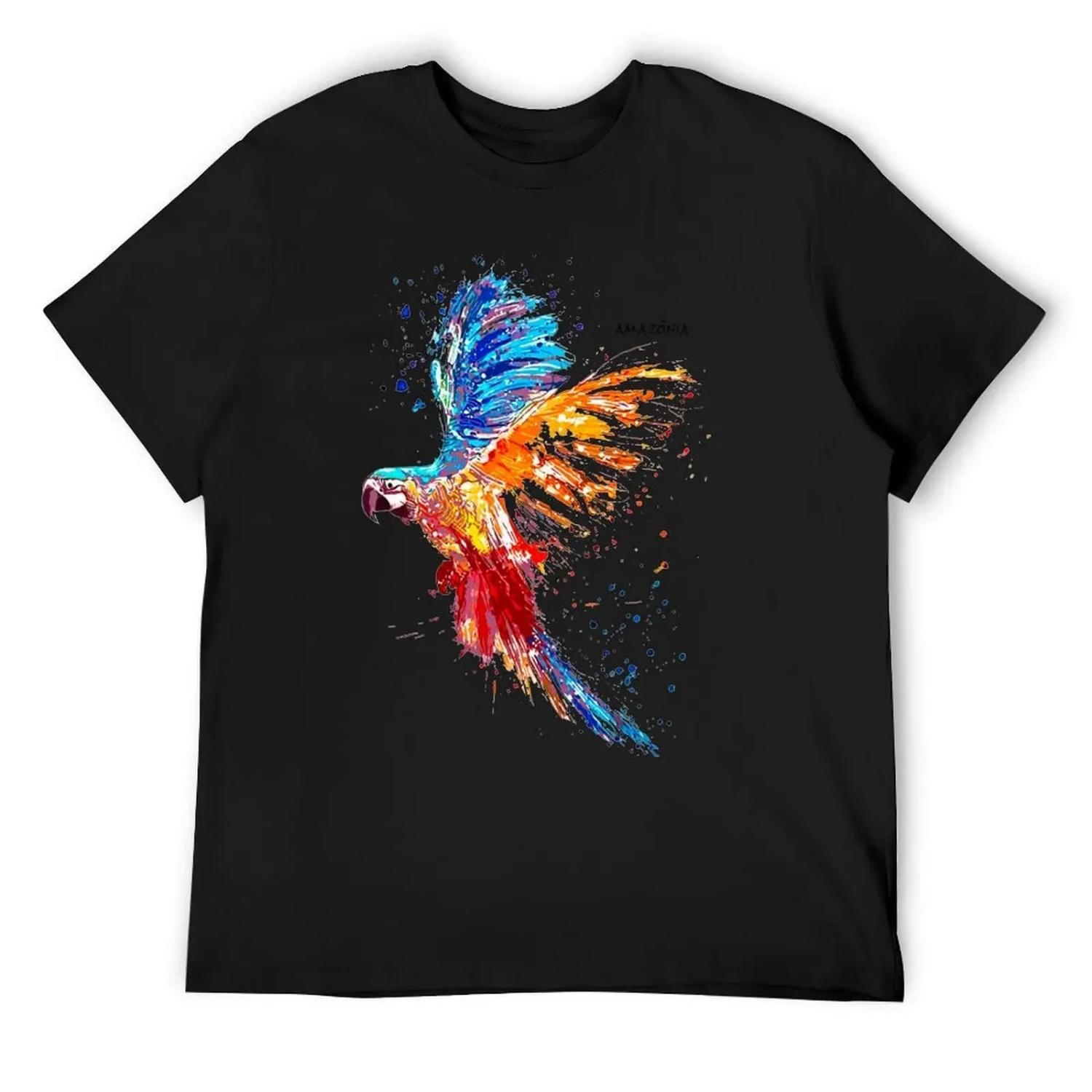 

Macaw Paint - Amazonia Macaw Brazilian Birds T-Shirt oversized t shirt anime clothes tops slim fit t shirts for men XXXXXL чорний