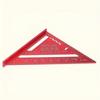 [Precision Ruler] Precision 12-Inch Red Aluminum Alloy Triangle Ruler| Durable Metal Construction, Angle Finder and Metric Scale