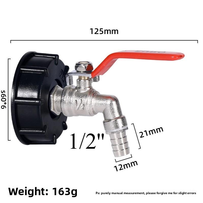 IBC Tank Brass Tap Adapter S60X6 Thread 10mm Garden Hose Connect Faucet Tank 1000 Liter IBC Tank Valve Fitting