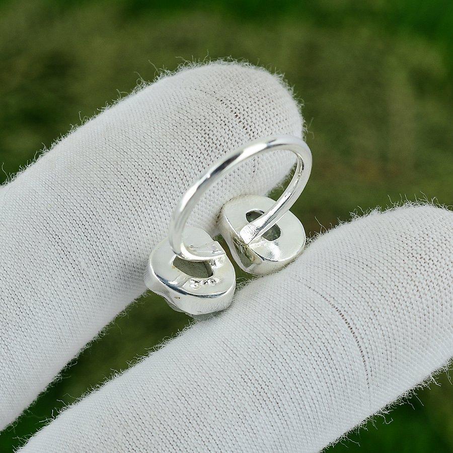 Natürlicher Roh-Aquamarin 925er Sterlingsilber Versprechensring mit mehreren Steinen Schmuck