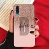 Letter Pink Shiny M R Clear Phone Case For Samsung A10 A11 A12 A13 A20 A21 A22 A30 A31 A32 A40 A51 A52 A53 A70 A71 A72 Shell