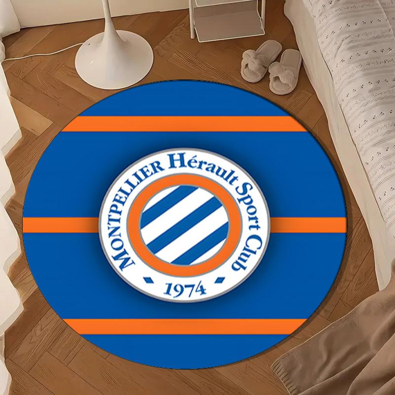 Montpellier Sc Crest Round mat Home Decor, Chair rug For livingroom,Bedroom, doormat home decor Birthday Gift Christmas Gifts