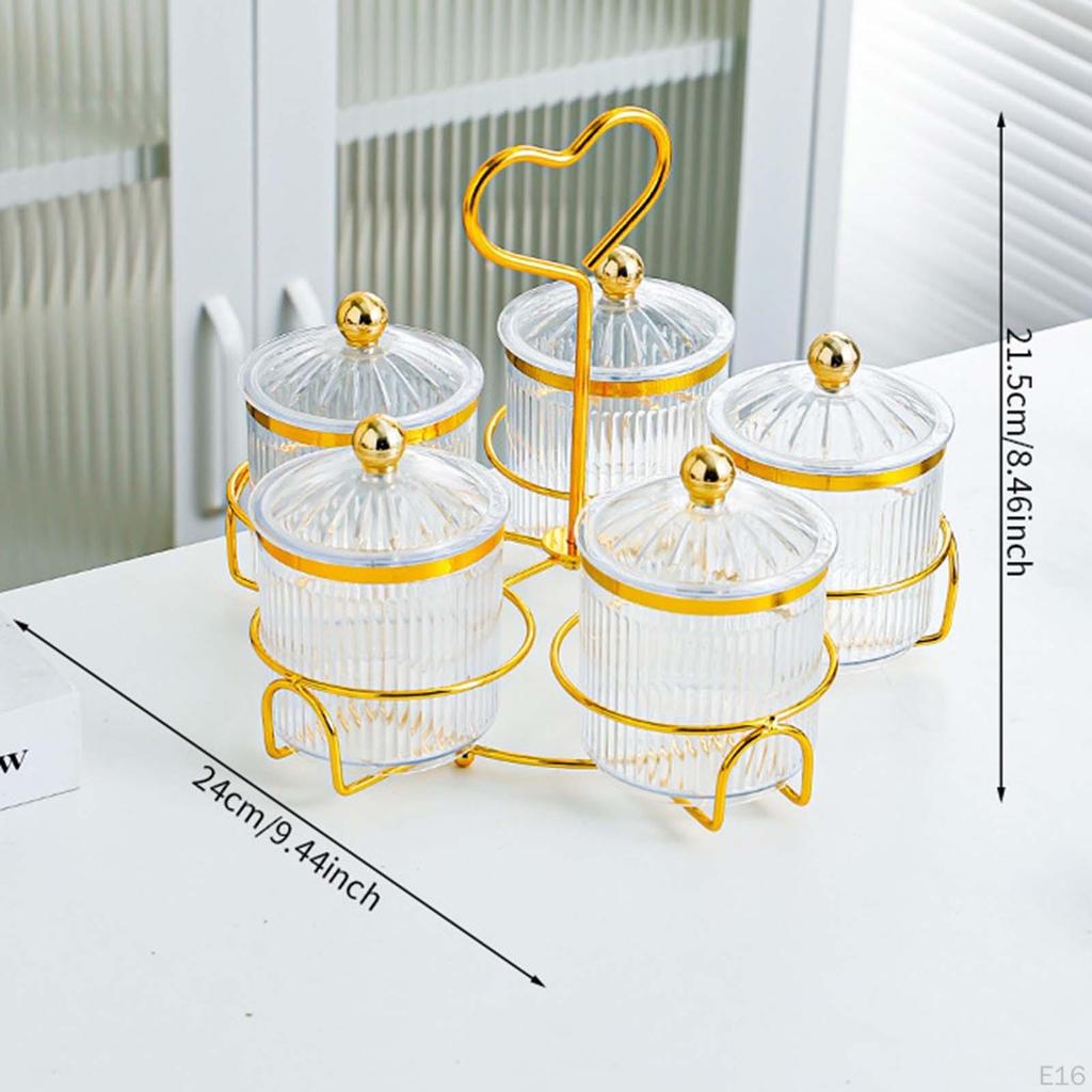 Food Storage Jar Nut and Candy Serving Tray Easy To Refill Multi Compartments Platter Nordic Dried