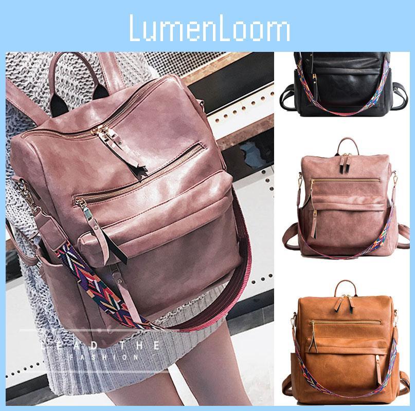 Stylish Women's Backpack In Soft Pu Leather For School And Travel With Adjustable Straps