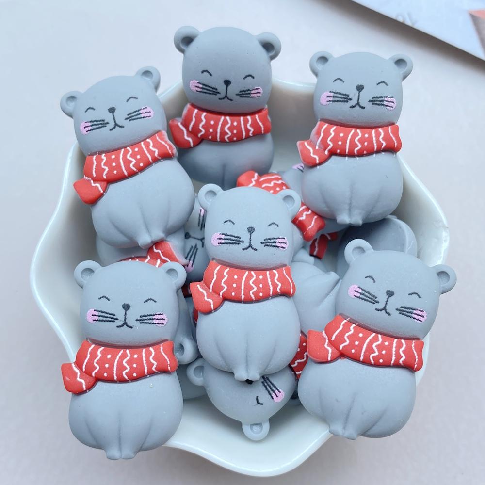

10 шт. Новые милые мультяшные кошки, мыши, слоны из смолы, плоская задняя сторона, для скрапбукинга, DIY, аксессуары для украшения ювелирных изделий