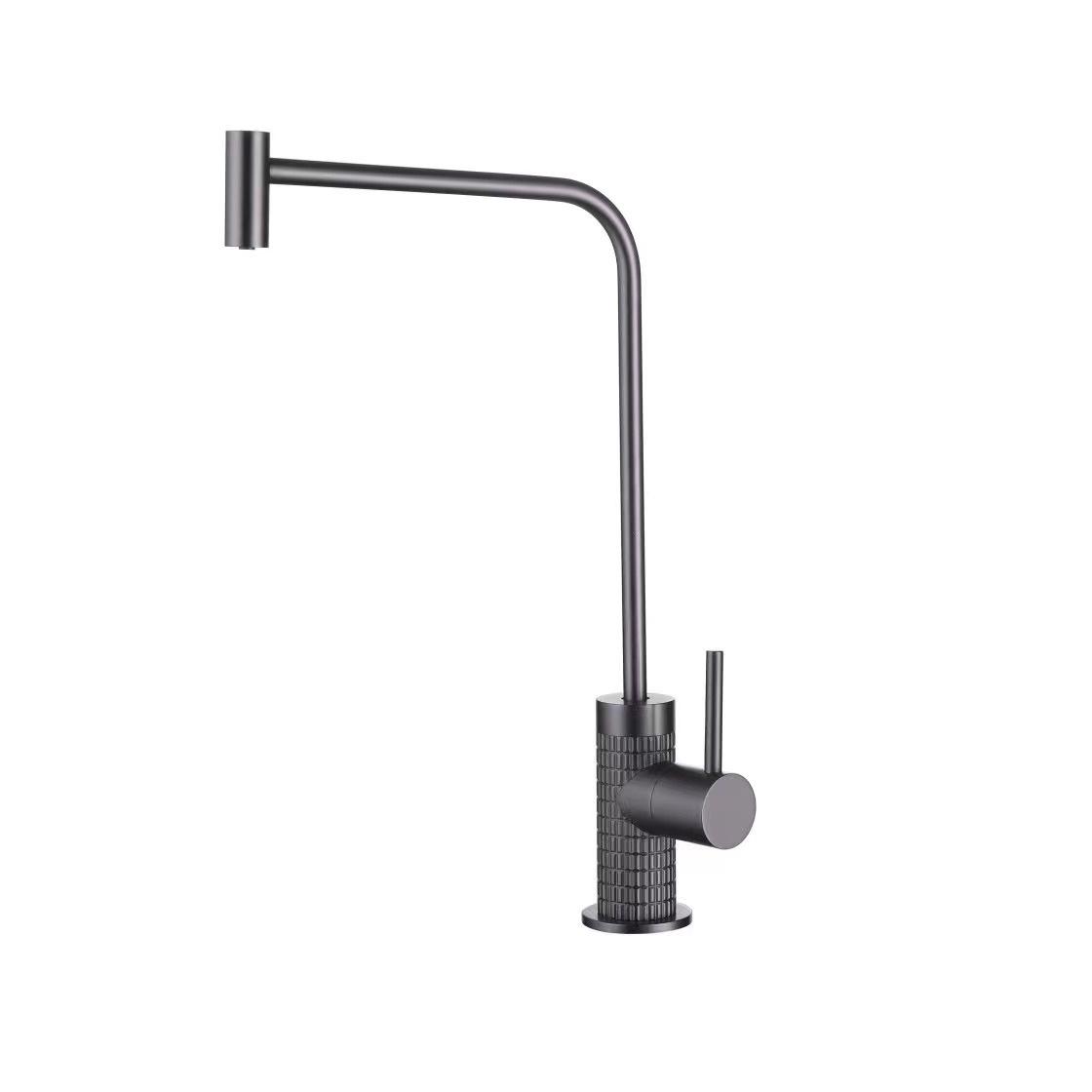 

Прямой питьевой кран прочный полностью латунный художественный резной кран для мойки с одним рычагом одинарный кран для холодной воды высшего качества серый