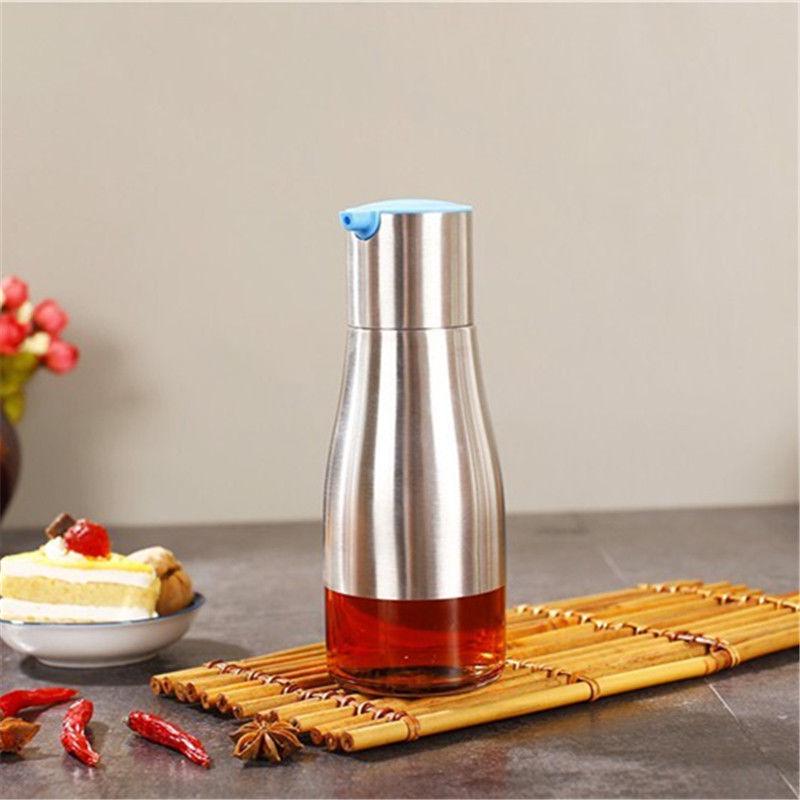 

Wall-Mounted Leak-proof Stainless Steel and Glass Oil Bottle with Leather Sleeve