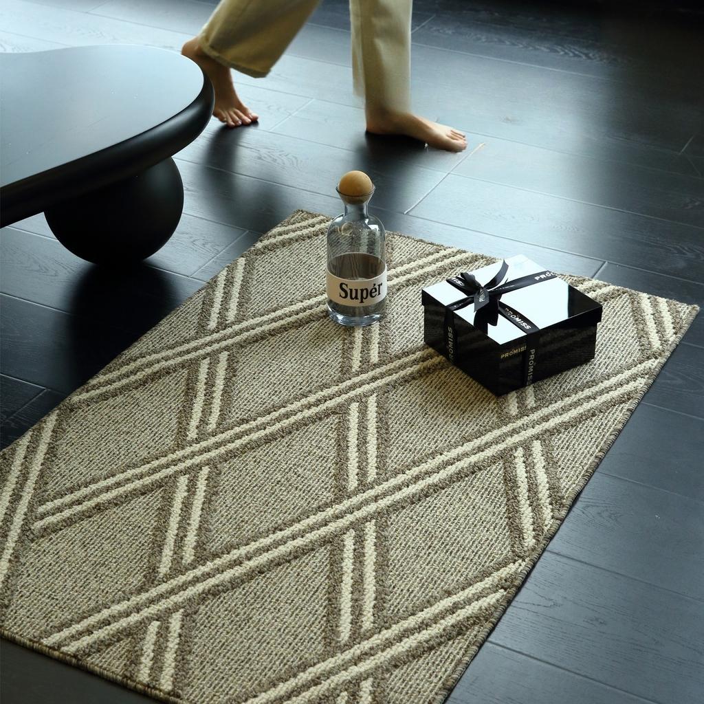 Double Layer Loop Pile Entryway Rug Non Slip Door Mat Dust Trapping Indoor Doormat Washable Modern Home Decor