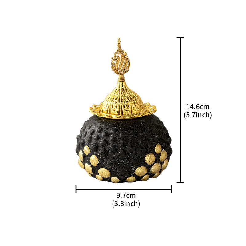 Ceramics Spherulite Aroma Burner Incense Burner Aromatherapy Middle East Inspired Yoga Garden Camping Decorations for Home