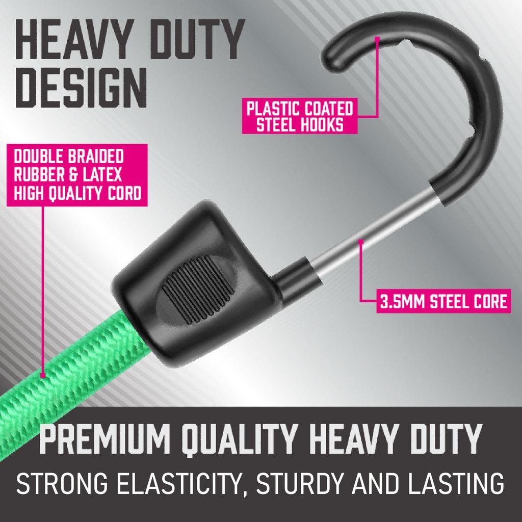 32 Pcs Set Bungee Cords High Elasticity Heavy Duty Rubber Tie Down Strap with Hook and Ball