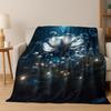 3D Exquisite Flower Pattern Flannel Blanket Soft Warm Blanket for Bedroom Room Living Room Bed Office Travel Camping Picnic Gift