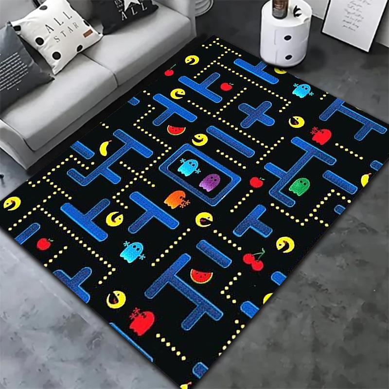 Pac-Man Carpet Rug for Living Room Bedroom Home Sofa Decoration,Kids play Non-slip Floor Mat