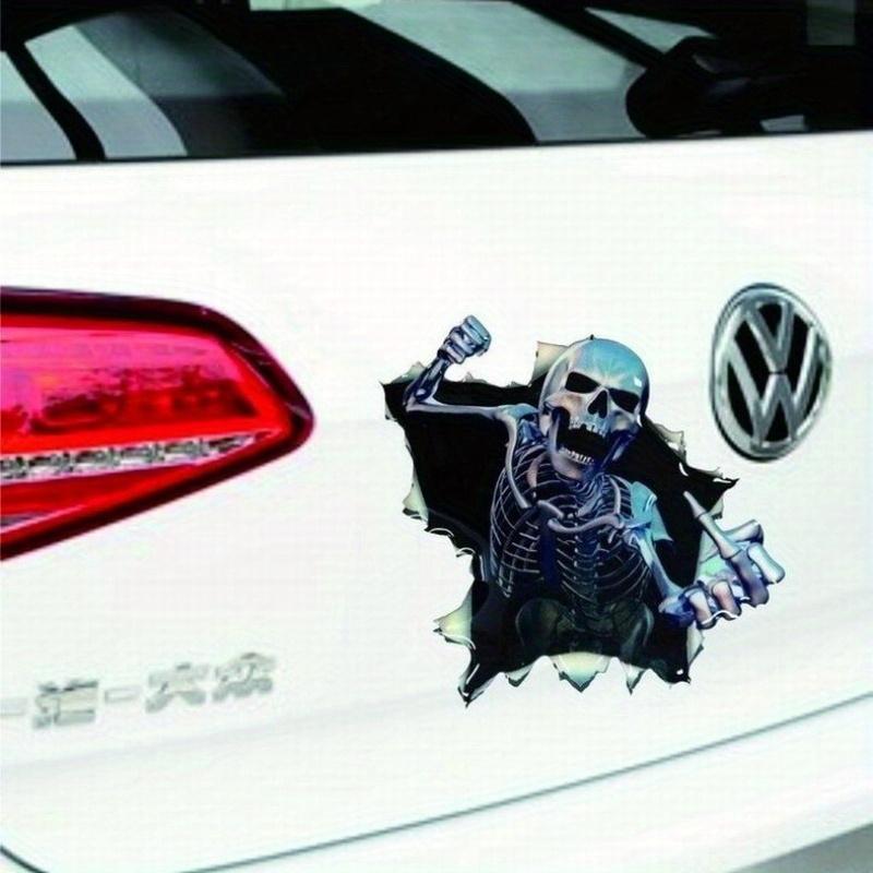 Car Vinyl Skull Skeleton Stickers Truck Window Wrap Decals Motorcycle Funny Sticker Car Styling Human Skeleton Badge