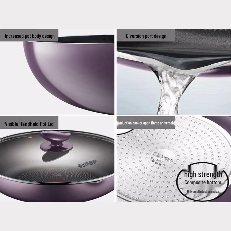 Supor Fire Red Dot Non-Stick Wok/Frying Pan