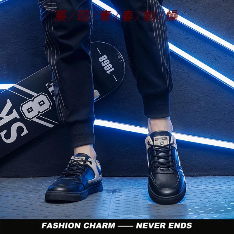 Autumn Men Leather Casual Shoes Fashion Breathable Comfortable Sneakers Youth Male Skateboard Shoes Jogging Shoe Tenis Masculino