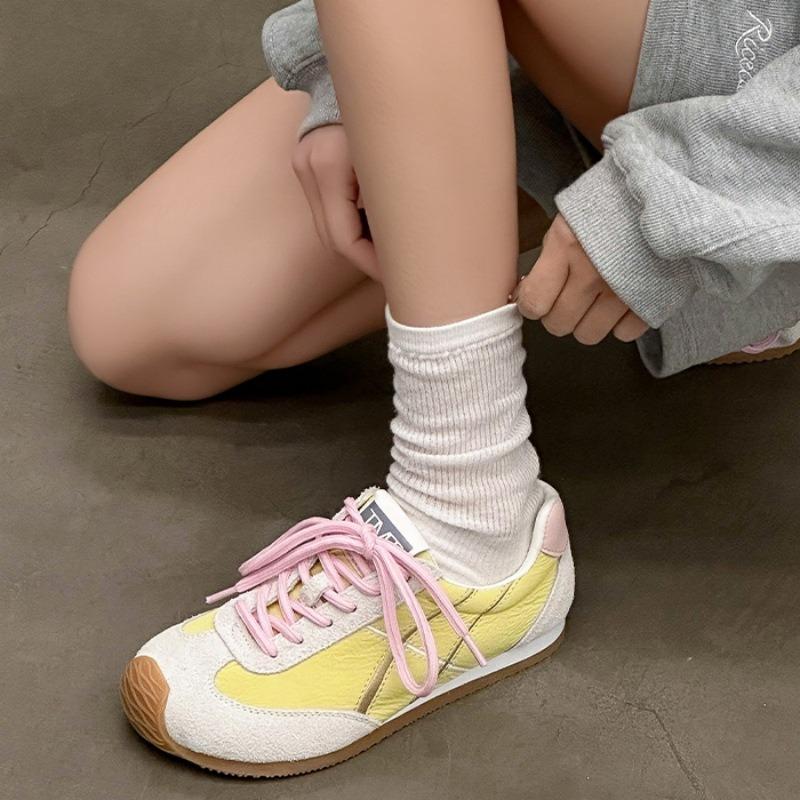 Leisure Sports Women's Spring and Summer New Leather Breathable Color Matching Light and Comfortable Little White Shoes