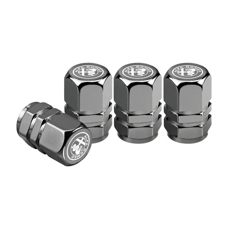 Für Alfa Romeo 2026 Heißer Aufkleber 4 Stück 3D Metall Auto Reifenventilkappen Rad Staubschutz für Alfa Romeo 156 159 147 4C 8C 166 Giulia G