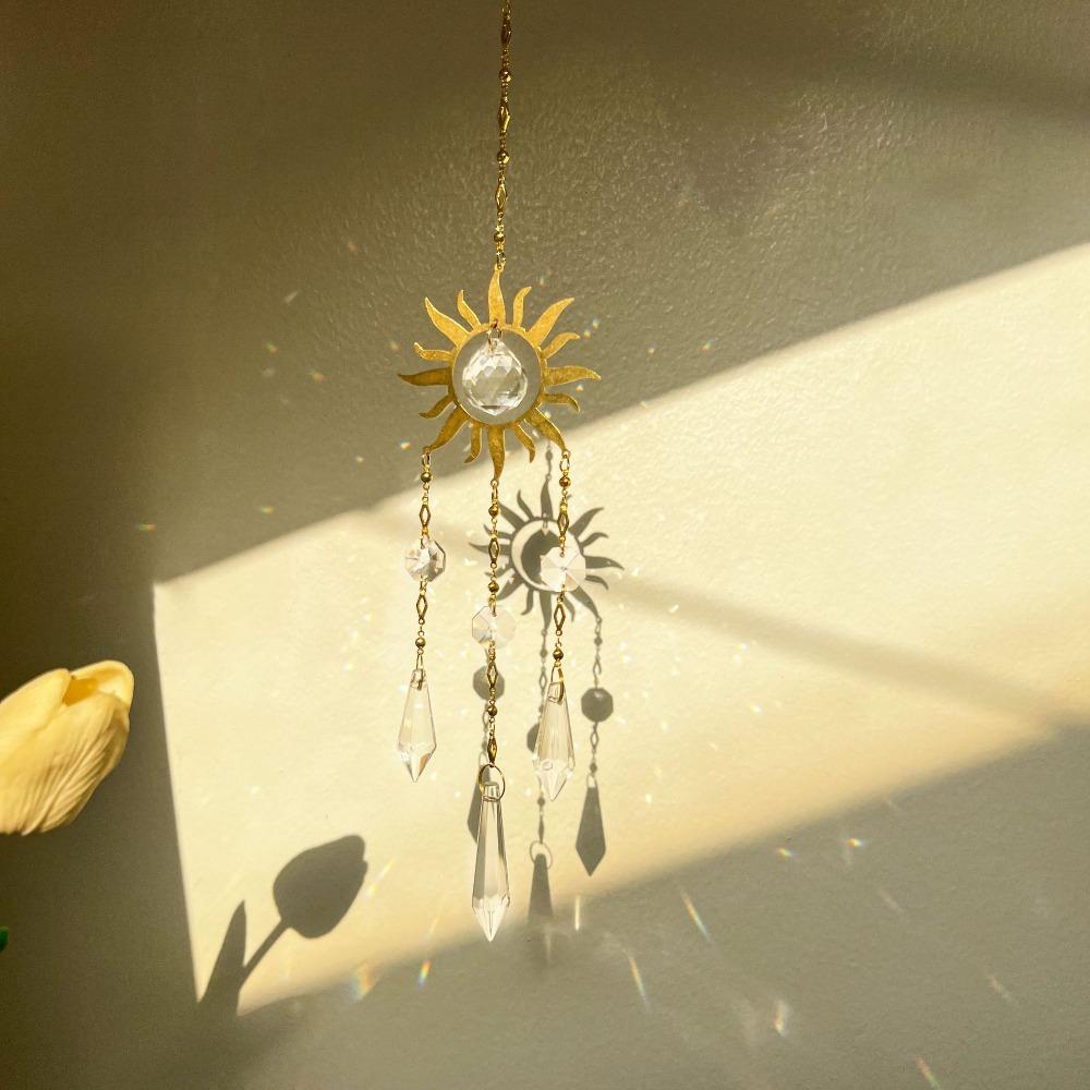 Hanging Decorations Crystal Wind Chimes Home Decor Rainbow Made Crystal Suncatcher Colorful Sun Catchers Pendant Window