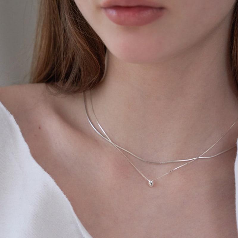 OVT-U Silver 925 Modern Snake Line Necklace