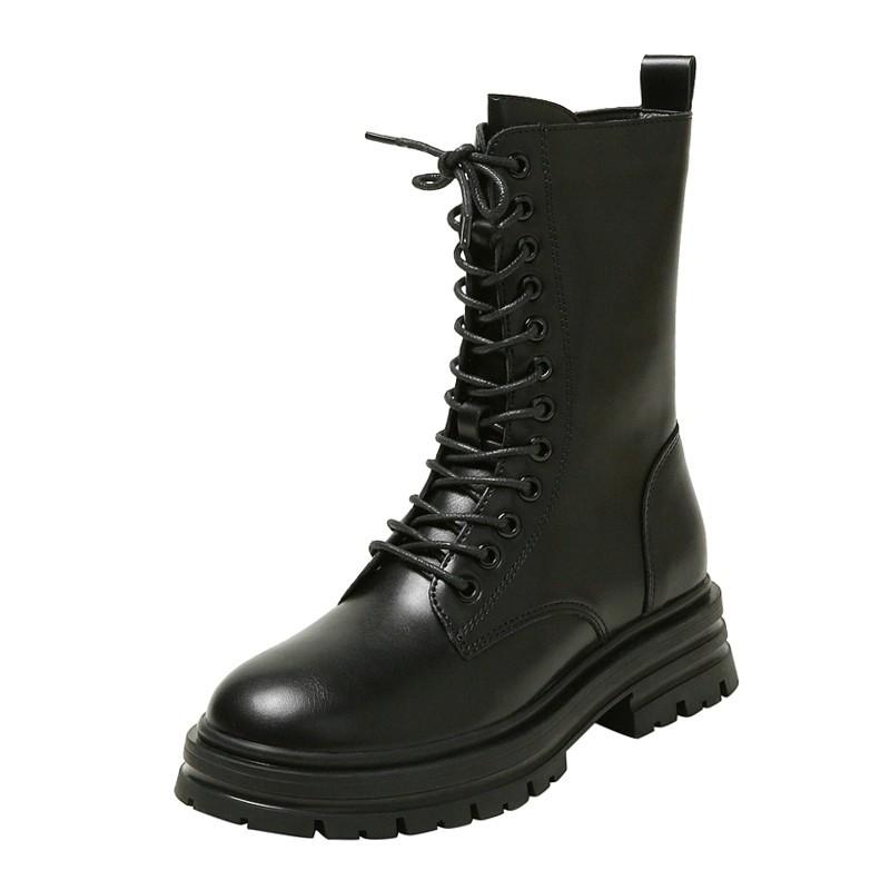 Short Boots 2026 Autumn and Winter New Item Thick Soled Versatile Brown Short Boots with Slim Midsole Single Boots
