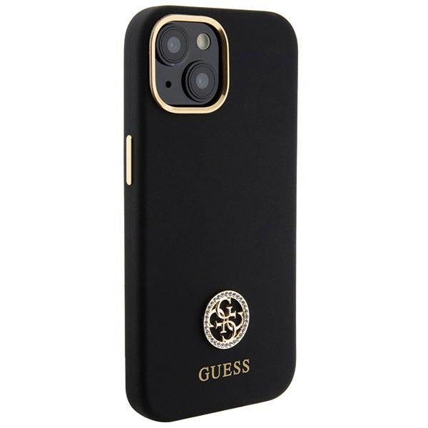 Guess Guhcp15Sm4Dgpk Iphone 15 / 14 / 136.1 Czarny/Black Hardcase Silicone Logo Strass 4G