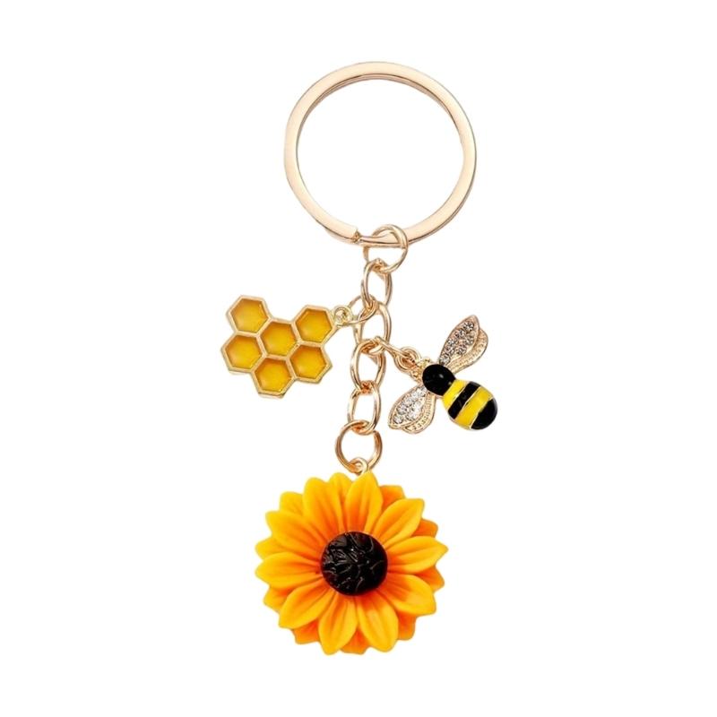 Sunflower Pendant Keychain For Nature Lovers With Realistic Resin And Design