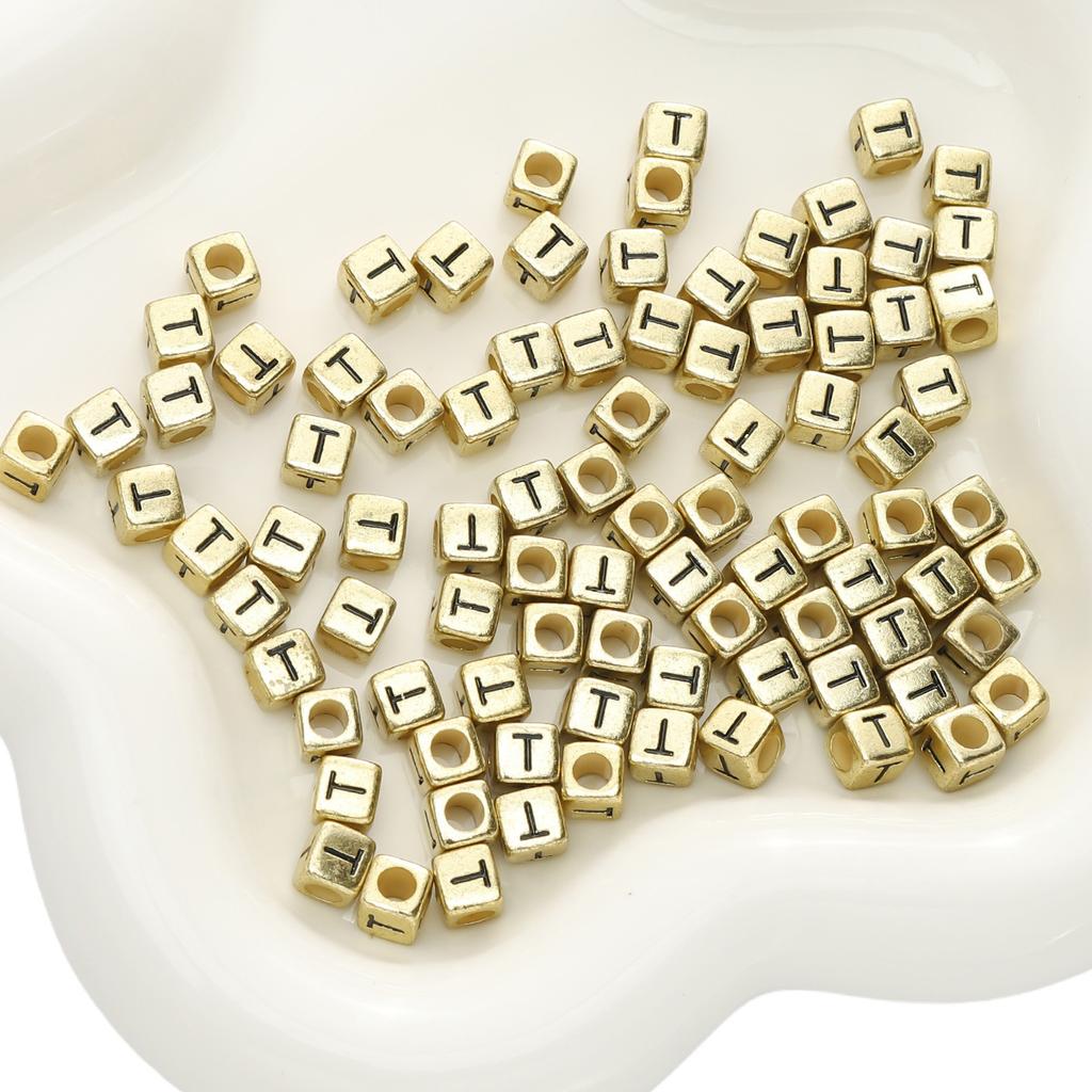 Mărgele Handmade Mărgele Acrilice Alfabet Mărgele Pătrate Mărgele Plate Mărgele Rotunde Handmade DIY Accesorii Bijuterii Mărgele Distanțiere Brățară Mărgele Înșirate Manual