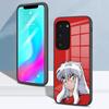 Anime I-Inuyasha Phone Case For Samsung S26 S25 S24 FE S23 S22 S21 Plus S20 Ultra Note20Ultra Black Glass Cover