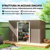 4 X 9ft Metal Shed, with Foundation Shed - Brown