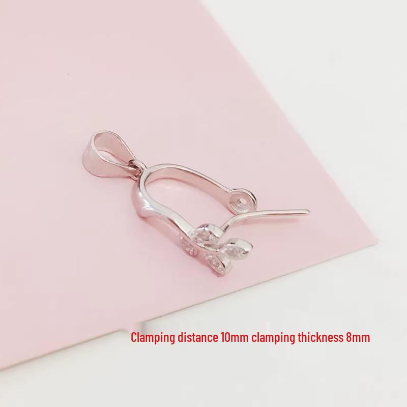 

Маленький клипс-предохранитель из стерлингового серебра S925 для подвески или хрусталя из нефрита лист/белый