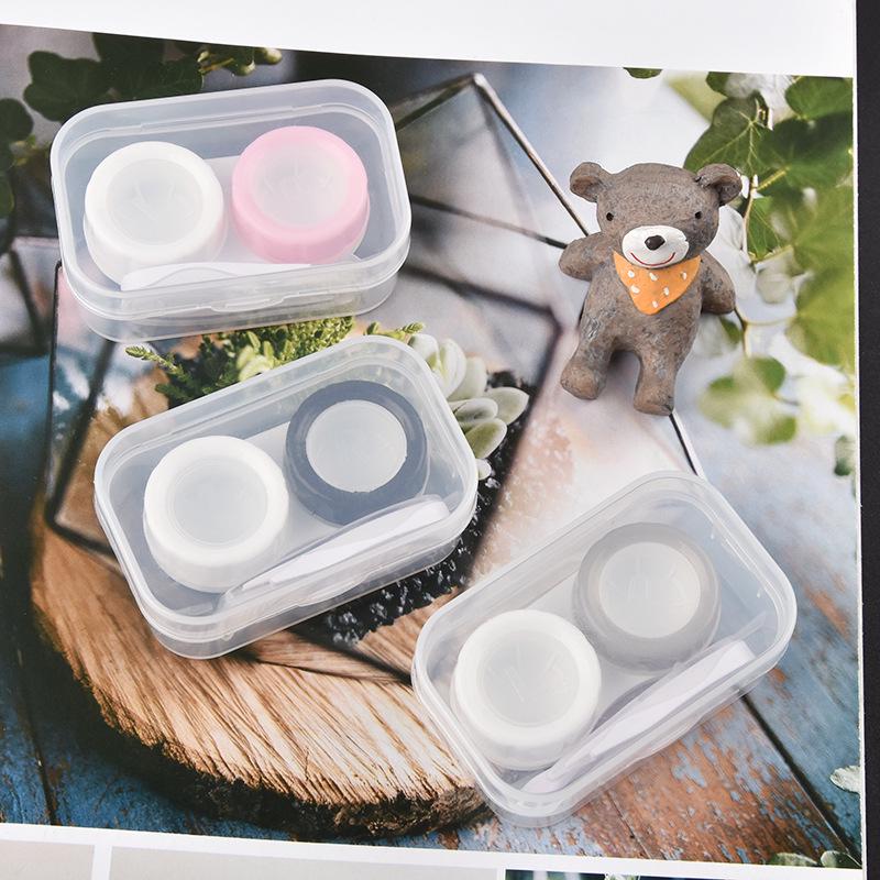 Compact Transparent Dual-Compartment Box for Contact Lens and Accessories