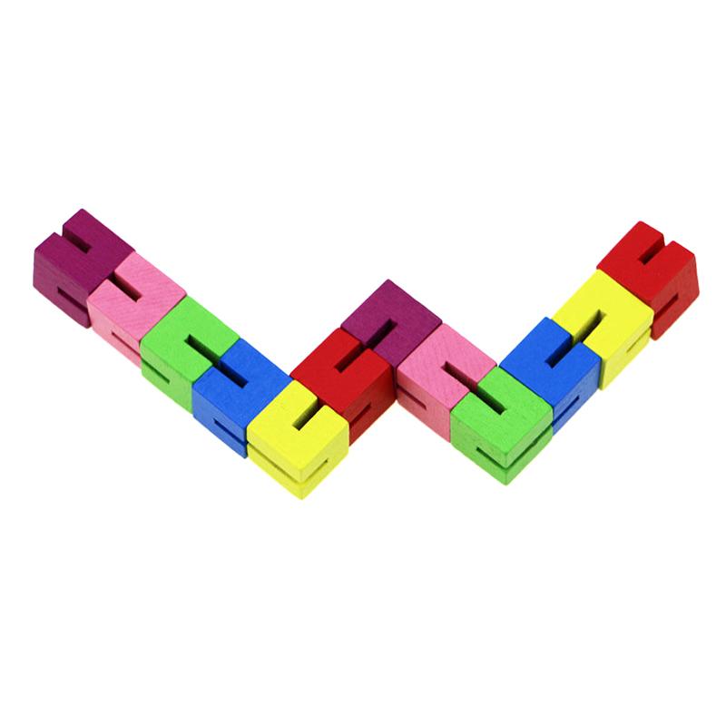 Cub Clasic Colorat Șnur Bloc de Lemn de Construcție Jucărie Creativă Fidget pentru Reducerea Stresului Pentru Copii Copil Mic Jucării Educative