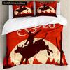 Set Copripiumino Occidentale Stivali in Pelle da Cowgirl Americana Tema Rustico West Selvaggio Culturale Matrimoniale Queen King Poliestere Copri Trapunta