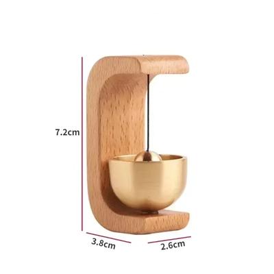 Campanilla de Puerta de Madera Colgante Carrillón de Viento de Latón Campana de Cobre Campanilla de Viento de Nogal Timbre de Puerta Decoraciones para el Hogar