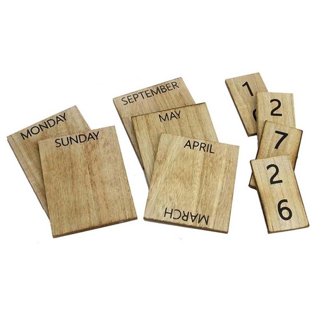 Pineapple Wooden Perpetual Calendar Cactus Date Display Ornament Desk Calendar Ornament  Office