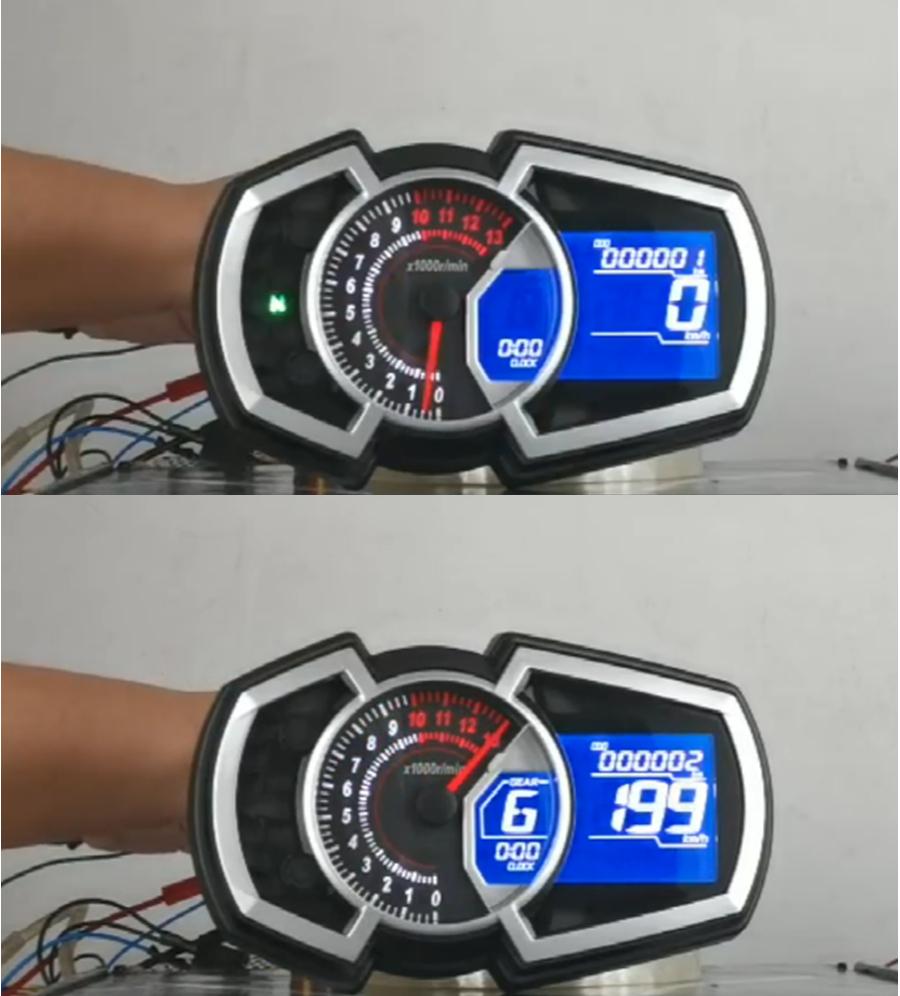 13000RPM DIY Universal 1,2,4 cylinder LCD Motorcycle Racing Street Bike Speedometer Odometer RPM Speed Fuel Gauge