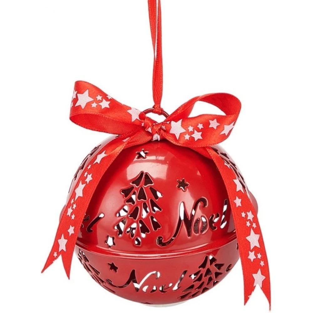 Schleifenknoten Leuchtende Glocke Ornament mit Gewebtem Band Weihnachten Hängendes Schmuckstück Fensteraufhängung