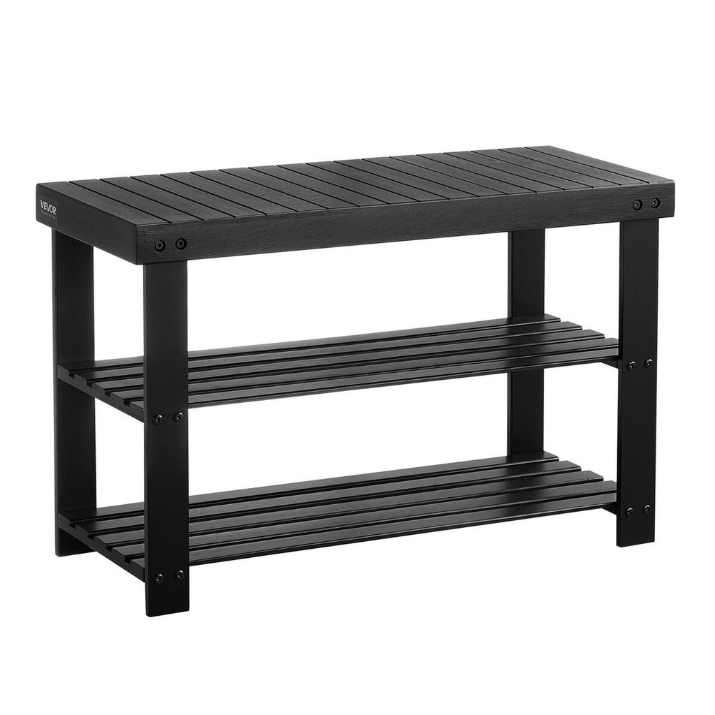 Shoe Rack Bench, 3-Tier Bamboo Entryway Bench, Shoe Storage Organizer Holds Up to 286 lbs, 703 x 288 x 451 mm, for Front Door, Hallway, Living Room,