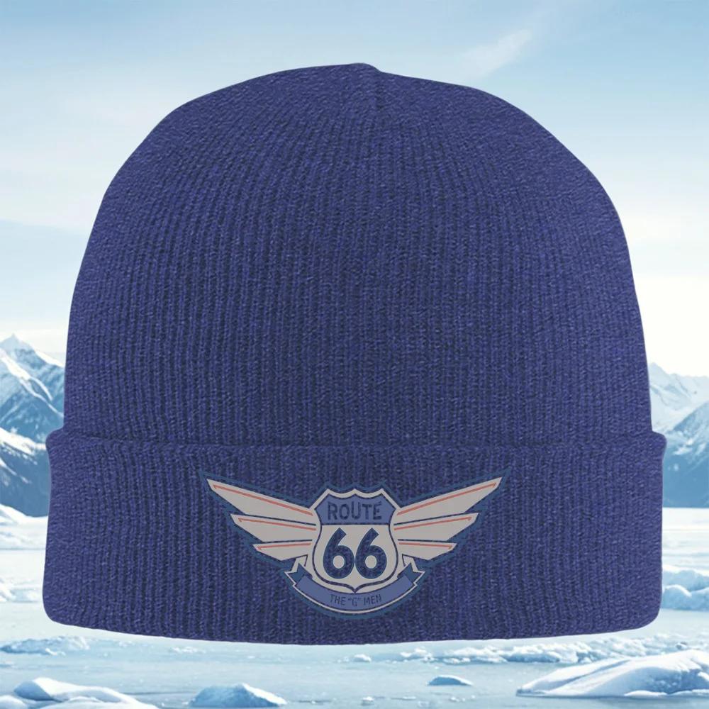 Route Iconic Wings Symbol Unisex Women Unisex Knitted Hat Beanie Pullover Cap Winter Thermal Warm Christmas Outdoor Cycling