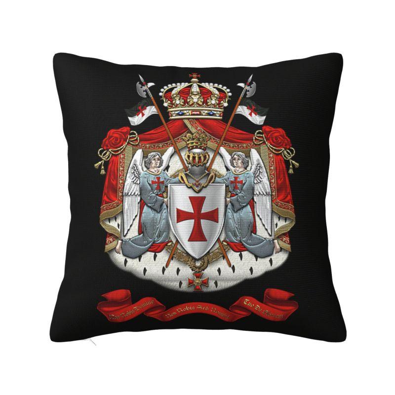 

Печать тамплиеров Современные наволочки для диванных подушек Украшение гостиной Средневековая печать тамплиеров Подушка для дивана 30x30cm 12x12in