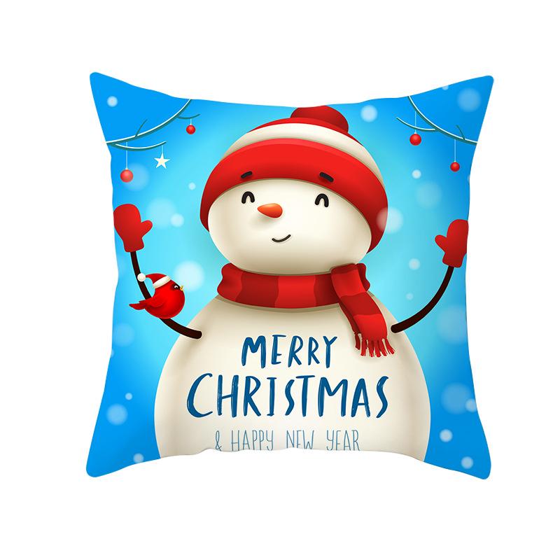 Weihnachtsmann Schneemann Elch Kissenbezug Festlich Zuhause Sofa Kissen Kissenbezug