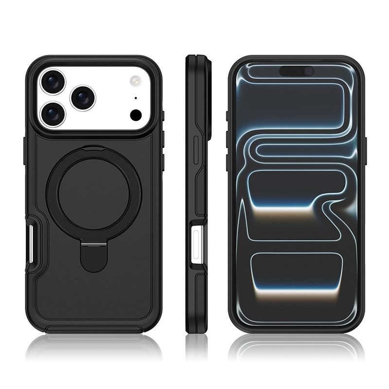 For IPhone 17 Pro Max Armor Round Tail Racket Stand Phone Case