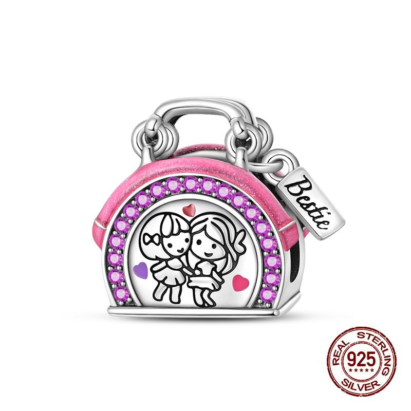 Copper Heart Dog Cat Warm Family Charms Beads Fit 3Mm Original Bracelets Fine Diy Mother'S Day Jewelry Gift