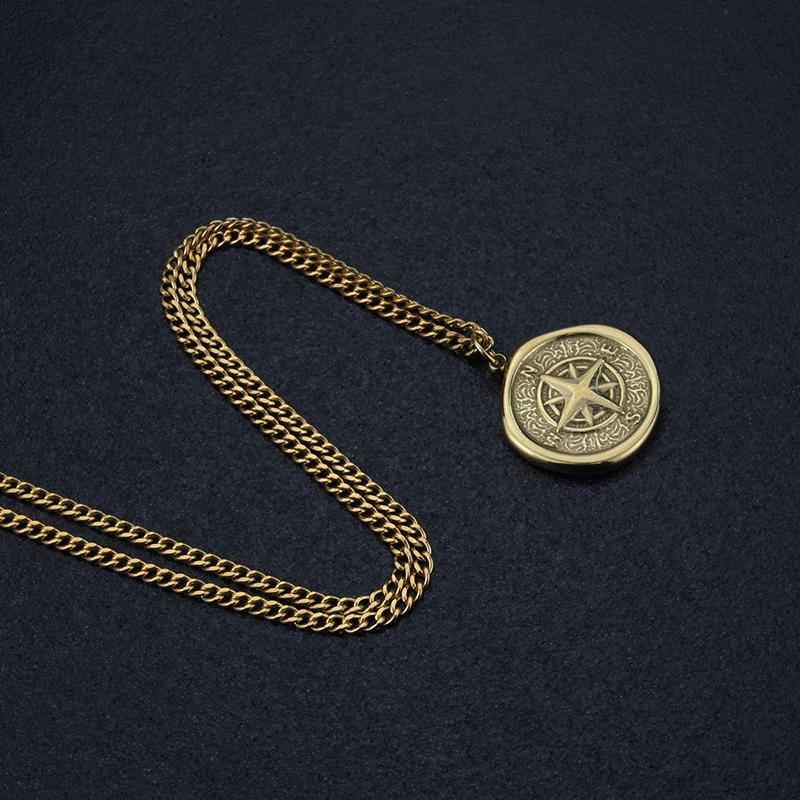 New Design Fashion Jewelry Gold Plated Stainless Steel Print Pattern Collection Pendant Necklace Party Gift