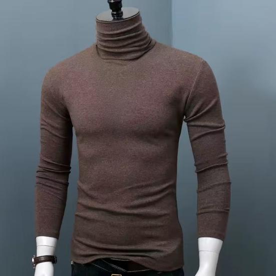 Męski golf z długim rękawem, bazowa koszulka, dopasowany sweter, casualowy, ciepły t-shirt na jesień zimę, do noszenia na co dzień, do domu, do biura