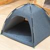 Cat Tent Bed Large Space Breathable Comfortable Washable Pet Tent House for Pet Cat Dog All Seasons S Size Blue