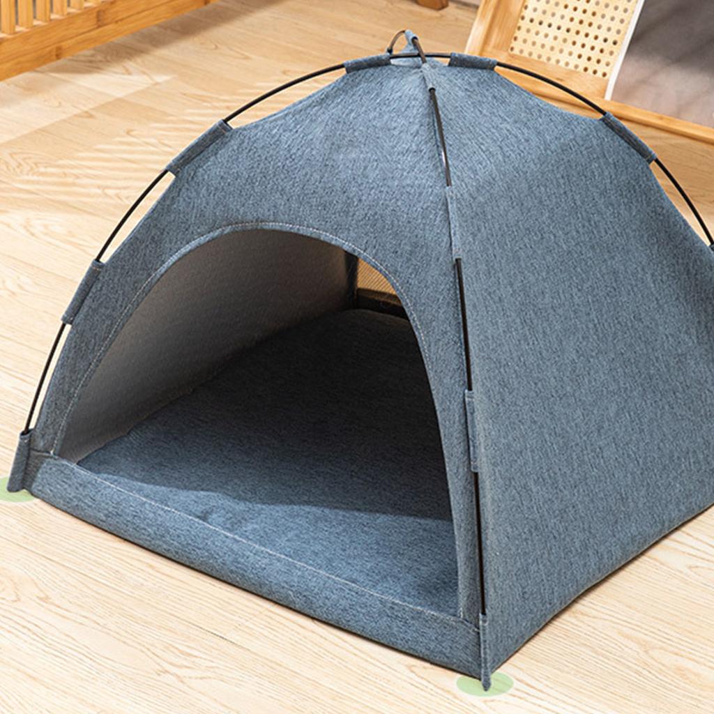 Cat Tent Bed Large Space Breathable Comfortable Washable Pet Tent House for Pet Cat Dog All Seasons S Size Blue