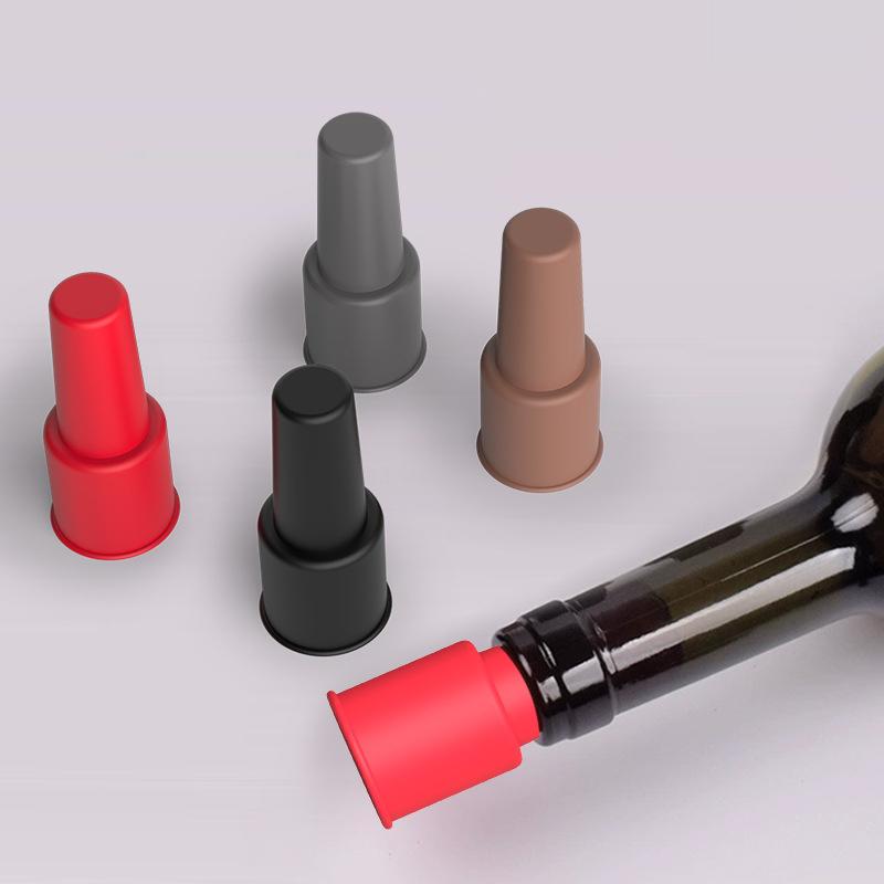 Silicone Wine Stoppers Beverage Bottle Sealer Reusable Sparkling Wine Bottle Stopper Keeping Wine Champagne Fresh Kitchen Tools