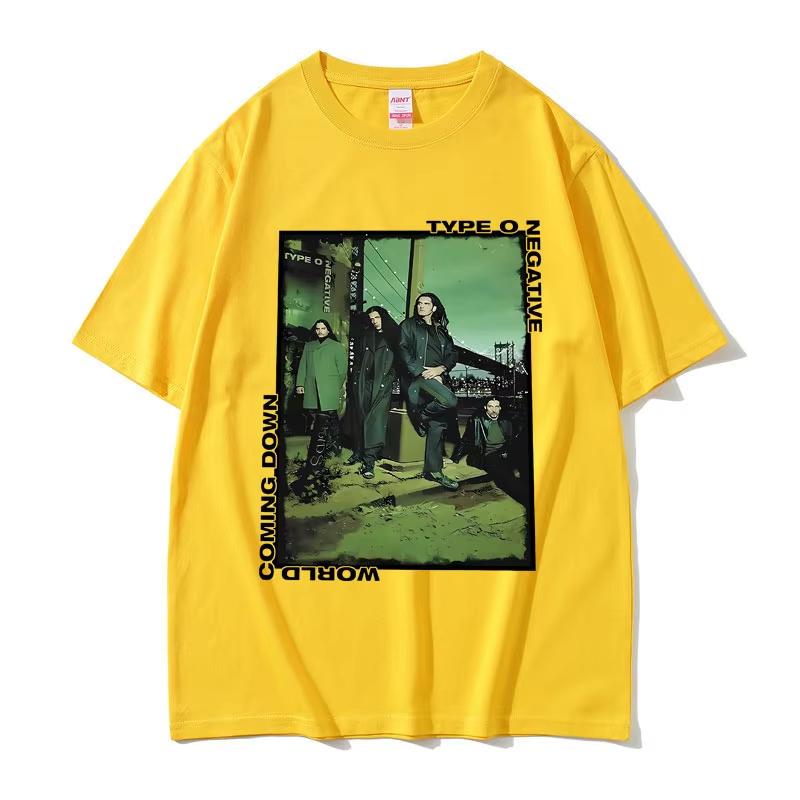 Rock Band Type O Negative Everything Dies World Coming Down Summer Fun Prints T Shirts Men Gothic Tshirt Men Oversized Tshirts