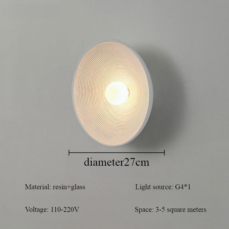 Japanese Vintage Resin Annual Rings Wall Light Nordic Modern Homestay Hotel Bedroom Study Wall Lamp Atmosphere LED Home Lamp